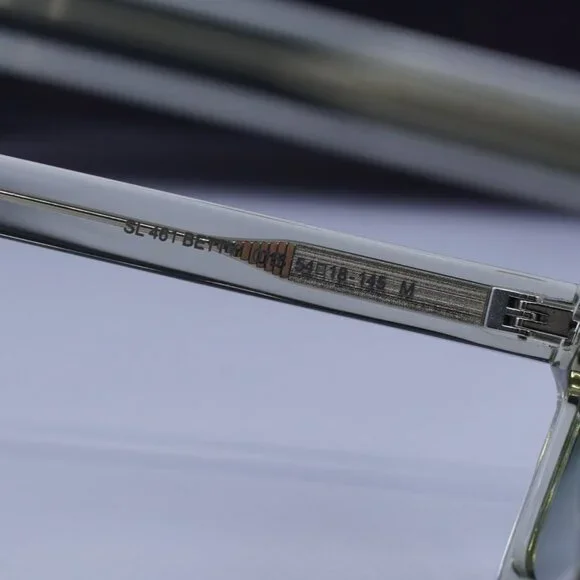 Saint Laurent SL461 BETTY 015 Rectangle Sunglasses - Transparent Green/Green - Picture 11 of 12